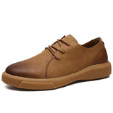Niulatu Sale Large Size Men Leather Casual Shoes Outside High Quality Comfort Footwear Fashion All-match Sneakers Black DJSE