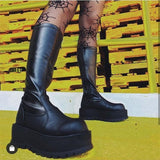 Niulatu Women Long Boots Women's Mid Calf Shoes Chunky Heel Autumn Winter Woman Designer Platform Boots Fashion Ladies Footwear New 2025 DJSE