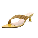 Niulatu Women Yellow Green Beige Pumps Sandals For Ladies Sexy Mules High Heels Slip-on Slippers Slides Shoes New 2025 DJSE