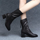 Niulatu Women's Shoes Luxury Chelsea Boot Women Leather Boot Chunky Winter Shoe Platform Ankle Boots Thick Heel Brand Designer DJSE