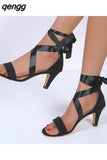 Niulatu Women 2025 New Simple Back Zipper Fishmouth High Heels Women Shoes Summer Fashion Stiletto Women Sandals DJSE