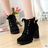 Niulatu Women's Heeled Ankle Boots Ladies Autumn Winter Women Shoes High Heels 8.5cm Female Boot Botas De Mujer Plus Size 41 42 DJSE