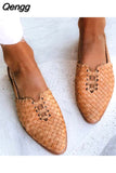 Niulatu Pointed Toe Women Muller Shoes Shoes Low Heels Back Strap Loafers Shallow Mouth Buckle Casual Female Shoes DJSE