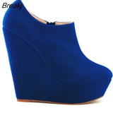 Niulatu Winter Boots For Women Wedges Platform Flock Women's Ankle Fashion Short Boot Shoes Woman DJSE