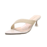 Niulatu Women Yellow Green Beige Pumps Sandals For Ladies Sexy Mules High Heels Slip-on Slippers Slides Shoes New 2025 DJSE
