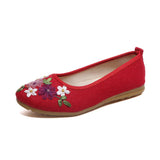 Niulatu Women's Flats Flower Slip on Cotton Fabric Linen Comfortable Old Peking Ballerina 2025 Shoes Sapato Feminino DJSE