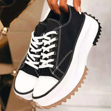 Niulatu Women Platform Canvas Sneakers Lace-Up High Top Female Casual Shoes Fashion Zebra Pattern Lace Up Lady Sports Boots DJSE