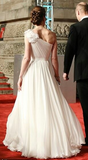 Niulatu White One Shoulder Tulle Prom Dress Formal Evening Dress HZ1007