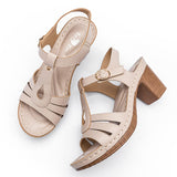 Niulatu New Summer Women Sandals Cork Square Heel Women Shoes Comfortable Ladies Sandals For Women Shoes On Heels Femmes Chaussures DJSE