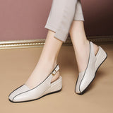 Niulatu Leather Women Shoes Slingbacks Wedges Pump Oxfords Brand Slip on Casual Shoes Moccasins Wild Driving Sandals Women DJSE