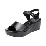 Niulatu 36 37 39 43 Woman Sexy Genuine Leather Ladies Summer Dress Shoe For Women 2025 Female Platform Wedge Heel Elegant Sandal DJSE