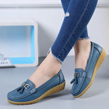 Niulatu Women Flats Ballet Shoes Cut Out Leather Breathable Moccasins Women Boat Shoes Ballerina Ladies Casual Shoes DJSE
