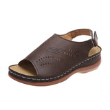 Niulatu Summer Women Platform Rome Sandals PU Leather Wedges Beach Sandalias Woman Open Toe Solid Casual Shoes Plus Size 43 DJSE