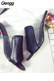 Niulatu large sizes 41 elegant crystals chunky Heels Summer women's Shoes Woman Sandals leisure slippers PU Basic DJSE