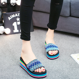 Niulatu Women Sandal Slippers Platform Bath Slippers Wedge Beach Flip Flops High Heel Beach Slide Shoes EVA Fashion Casual Black DJSE