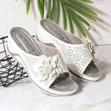 Niulatu Women's Slippers Casual Flower Hollow Wedge Beach Shoes Outdoor Fashion Platform Comfortable Non-slip Sandals Chinelo Macio DJSE