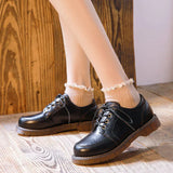 Niulatu Women Oxfords Women's shoes Ladies PU Leather Solid Shoes Female Round Toe Sewing Comfortable Footwear Lolita Shoes 2025 DJSE