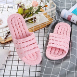 Niulatu Women Indoor EVA Non-slip Hotel Summer Slippers Couple Unisex Bathroom Home Slippers Soft Hallow Flat Shoes for Female DJSE