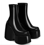 Niulatu Women Motorcycle Boots Strange Style High Heels Platform Woman Over The Knee High Boots Party Club Platform Boots Platform Shoes DJSE
