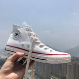 Niulatu Women&Men Fashion Vulcanize Shoes Woman Sneakers New Rainbow Retro Canvas Shoes Flat Fashion Comfortable High Shoes Women DJSE