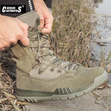Niulatu Ankle Boots Men Outdoor Cow Suede Tactical Combat Man Boots Army Hunting Work Boots For Men Shoes Casual Boots DJSE