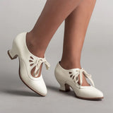 Niulatu Pointed Toe Shoes for Women Mary Janes Women's High Heels New Office Lace -up Pump Ladies Thick Heels Female Shoes DJSE