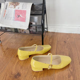 Niulatu Shoes New Spring Thick Heel Square Toe Shallow Mouth Single Shoes Women Wild Fairy Style Mary Jane Shoes DJSE