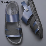 Niulatu Men's New Summer Outer Wear Men's Sandals Men's Casual Men's Shoes Non-slip Breathable Beach Sandals and Slippers DJSE