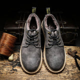 Niulatu 2025 Men Casual Shoes Men Martins Leather Shoes Work Safety Shoes Winter Waterproof Ankle Botas Brogue Plus Size DJSE