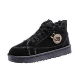 Niulatu Ladies Vulcanized Shoes Plus Fleece Thickened White Thick Sole Sneakers Furry Women's Shoes Short Boots Plush DJSE