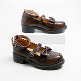 Niulatu literary Retro Women's Shoes Thick Bottom Mori Girl Japanese Mary Jane Single Shoes College Style DJSE