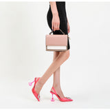 Niulatu New arrival burgundy pointed transparent sandals new stiletto rhinestone sexy Baotou high heels Wedding Shoes DJSE