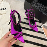Niulatu Women Sandals Satin Hollow High Heels Stiletto Fashion Sandles Women Heels Ladies Shoes Women's Sandals DJSE