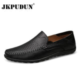 Niulatu Italian Mens Shoes Casual Luxury Brand Summer Men Loafers Genuine Leather Moccasins Comfy Breathable Slip On Boat Shoes DJSE