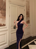 Sexy Sheath One Shoulder Slit 18th Birthday Dress Long Party Birthday Outfits For Women HZ1214