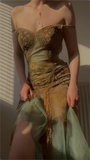 Niulatu Off The Shoulder Chiffon Tulle Prom Dress Long Mermaid Evening Dress HZ1007