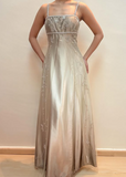 Niulatu Spaghetti Straps Satin Tulle Beaded Prom Dress A Line Party Evening Gown HZ1007
