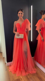 Niulatu A-line One Shoulder Evening Dress With Split Gala Dress HZ1007