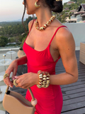Niulatu Backless Red Mermaid Evening Dress Long Prom Dress HZ1007