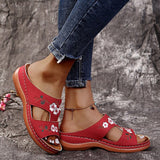 Niulatu Sandals Women Open Toe Women's Shoes Retro Floral Ladies Shoes Comfy Female Slippers Comfortable Zapatos De Mujer DJSE