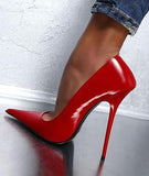 Niulatu Red Leather Pumps Women Shoes Pointed-toe Cut-outs Women Shoes High Heels Stiletto Heels Ladies Banquet Dress Shoes DJSE
