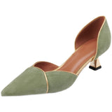 Niulatu Slip on Women Shoes Square Med Heels Spring Autumn Concise Pointed Toe Ladies Pumps Size DJSE