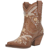 Niulatu Estern Boots For Women Ankle Bootie Cowboy Cowgirls Flower Print Fashiin Chunke Heel Slip On Shoes 2025 DJSE