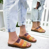 Niulatu Women Slippers 2025 Fashion Ladies Mixed Color Slip-on Slippers Casual Comfortable Women Shoes Popular Beach Shoes Women's Trend DJSE
