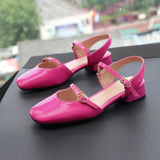 Niulatu Flats Vintage Square Toe Buckle Band Women Casual Loafers Flat Shoes Woman Ballerina Slip On Shallow Solid Moccasins DJSE