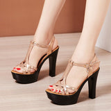 Niulatu Sexy High Heels Ladies Summer Dress Shoes For Women Female Leather Platform Wedge Heel Elegant Sandal 32 35 36 37 43 DJSE