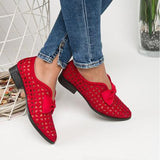 Niulatu New Fashion Bowtie Pointed Toe Women Flats Spring Shoes for Woman Platform Slip on Loafers Leather Drop Shipping 43 DJSE