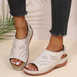 Niulatu Summer Women Platform Rome Sandals PU Leather Wedges Beach Sandalias Woman Open Toe Solid Casual Shoes Plus Size 43 DJSE