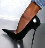 Niulatu Red Leather Pumps Women Shoes Pointed-toe Cut-outs Women Shoes High Heels Stiletto Heels Ladies Banquet Dress Shoes DJSE