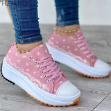 Niulatu Women Canvas Sneakers Comfort Platform Design Shoes 2025 Low Top Female Casual Fashion Lady Sports Footwear Zapatillas Mujer New DJSE